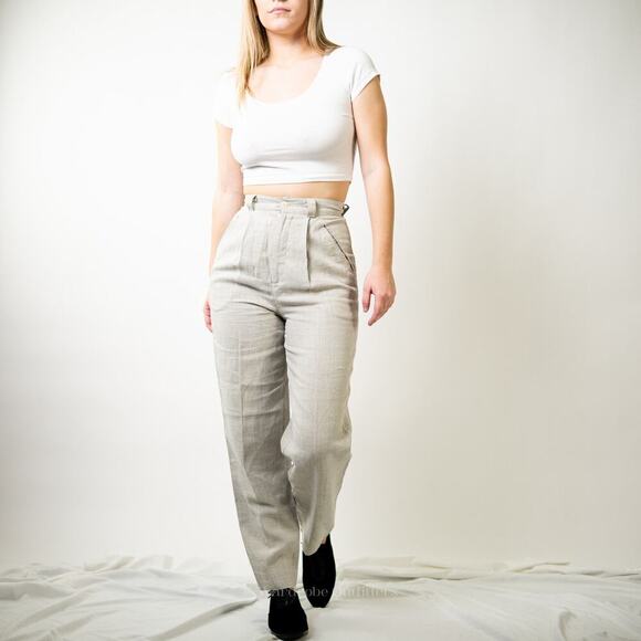 Guess by Marciano Pants - Vintage 70s MOD Georges Marciano Plaid Houndstooth Trouser Pants - 2